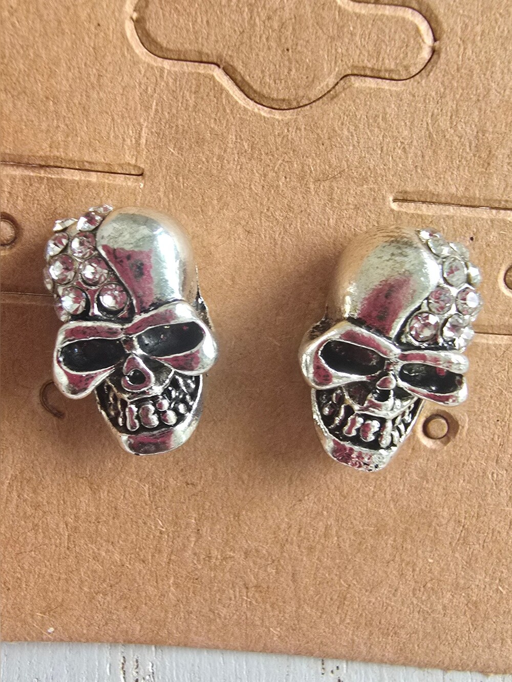 Skull Stud Earrings - Picture 2 of 2